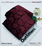Palachi Velvet Embossed 2pc Suit - Mehroon
