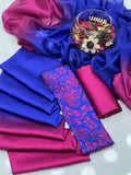 Shamoze Silk Digital Tye ‘N’ Dye 3pc Unstitched Suit - 152
