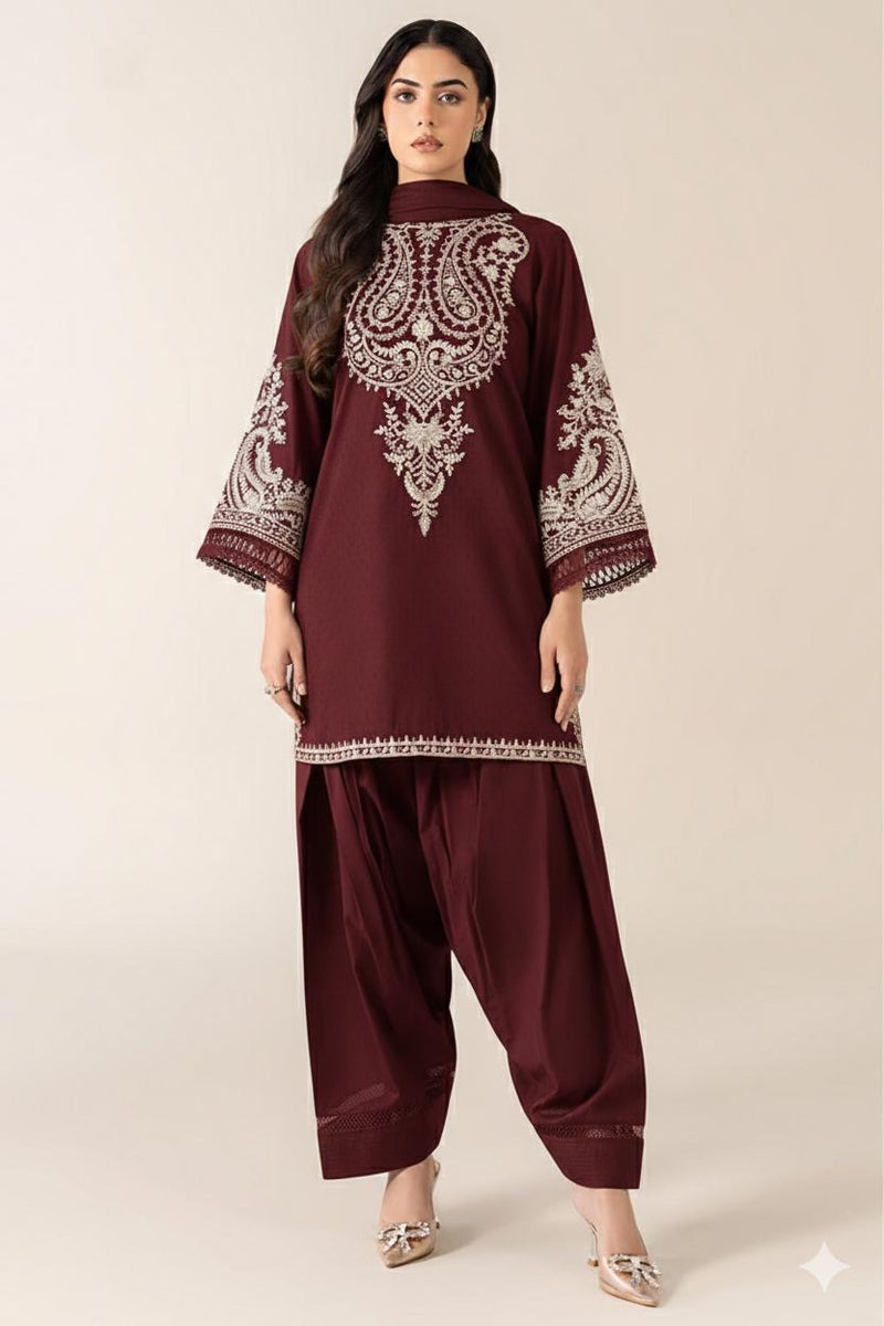 Lawn 2PC Embroidery Unstitched Suit BK-06
