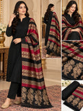 Luxury Banarsi Jacquard Pashmina Shawl & Dhanak Unstitched 3-Piece Suit - JS09