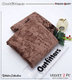 Palachi Velvet Embossed 2pc Suit - Light Brown