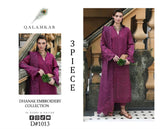 Qalamkar - 3PC Unstitched Dhanak Embroidered Shirt with Dhanak Embroidered Dupatta and Trouser - Mi910