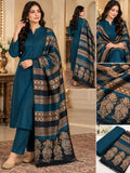Luxury Banarsi Jacquard Pashmina Shawl & Dhanak Unstitched 3-Piece Suit - JS07