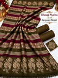 Luxury Banarsi Jacquard Pashmina Shawl & Dhanak Unstitched 3-Piece Suit - JS02
