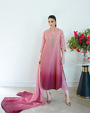 Shamoze Silk Digital Tye ‘N’ Dye 3pc Unstitched Suit - 155