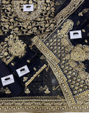 Maria B Wedding Saree Collection - Black
