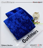 Palachi Velvet Embossed 2pc Suit - Royal Blue