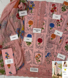 Printed Patch Emb Lawn 3 Piece Unstitched Suit MI -057 Summer Collection