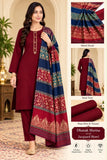 Luxury Banarsi Jacquard Pashmina Shawl & Dhanak Unstitched 3-Piece Suit - JS11