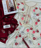 PREMIUM UNSTITCHED 2-PIECE SILK COLLECTION - AS-01 Pearl White