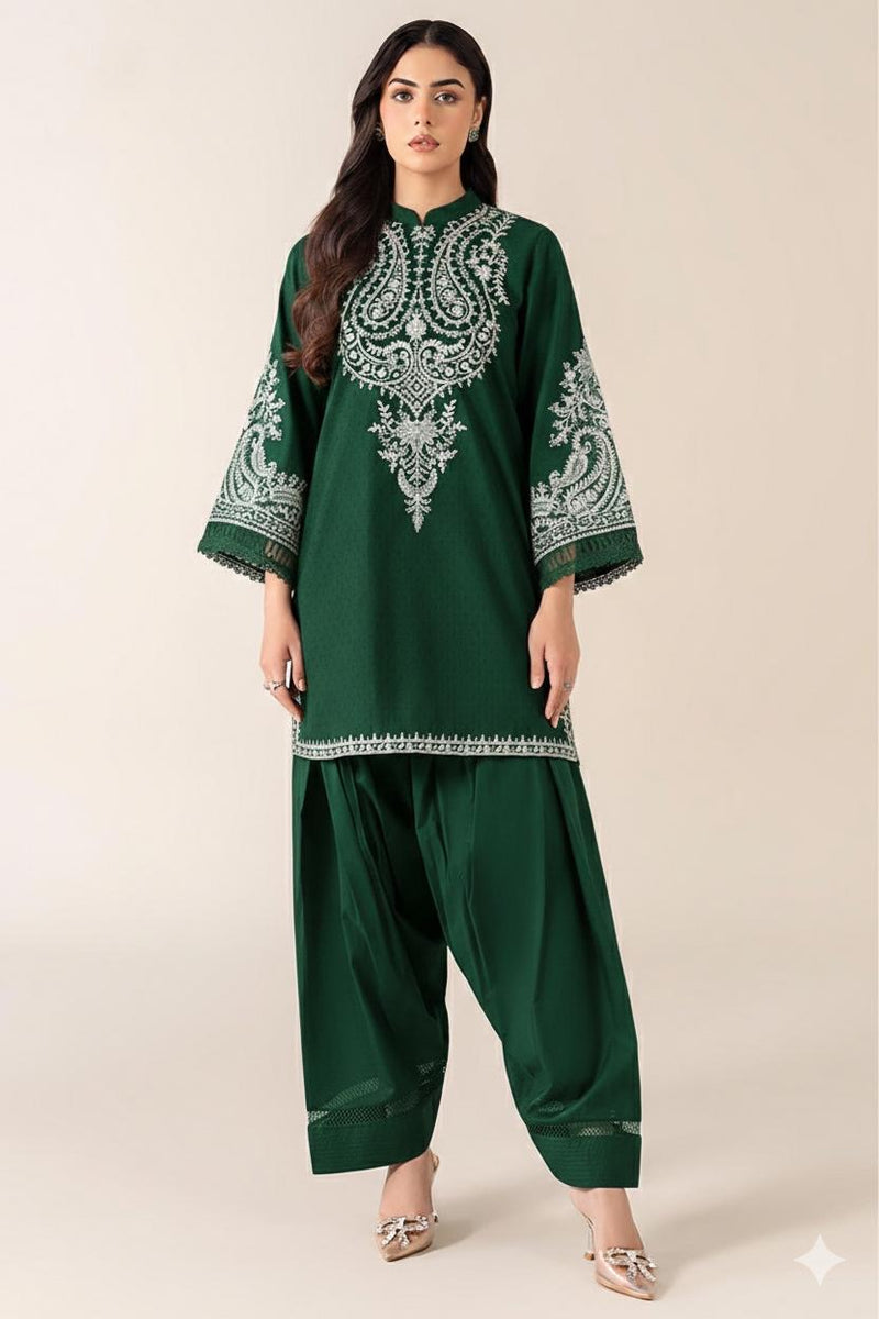 Lawn 2PC Embroidery Unstitched Suit BK-08