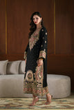 ETHNIC - Kaftan Luxury Silk 3pc Embroidered Unstitched Suit 0222