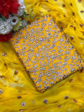 Shifoon Embroidery 3-Piece Suit  - yellow
