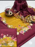 Shamoze Silk Digital 3pc Unstitched Suit - 112