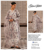 Printed Patch Emb Lawn 3 Piece Unstitched Suit MI -005 Summer Collection