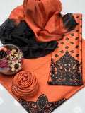 Shamoze Silk Digital Tye ‘N’ Dye 3pc Unstitched Suit - 161