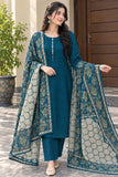 Luxury Banarsi Jacquard Pashmina Shawl & Dhanak Unstitched 3-Piece Suit - JS20