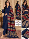 Luxury Banarsi Jacquard Pashmina Shawl & Dhanak Unstitched 3-Piece Suit - JS04