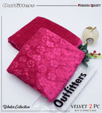 Palachi Velvet Embossed 2pc Suit - Pink
