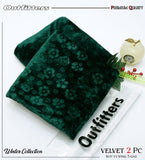 Palachi Velvet Embossed 2pc Suit - Bottle Green