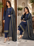 Khaddi - 3PC Marina Unstitched Suit -   Blue