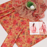 Lawn With Shifoon Dupatta 3 Piece Unstitched Suit - Summer Collection - S23