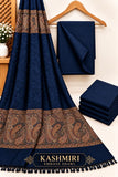 Luxury kashmiri Embose Pashmina Shawl & Dhanak Unstitched 3-Piece Suit - JS25