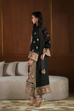 ETHNIC - Kaftan Luxury Silk 3pc Embroidered Unstitched Suit 0222
