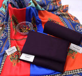 Katan Silk With Shawl Unstitched 3 Piece Suit for Women - purple