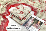 Printed Lawn With Shifoon Dupatta 3 Piece Unstitched Suit - Summer Collection - A 030