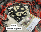 Printed Lawn With Shifoon Dupatta 3 Piece Unstitched Suit - Summer Collection - A 015