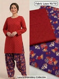 Lawn 2pc Chikenkari Embroidery With Printed Trouser - 928