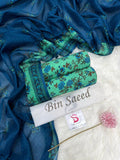 Bin-Saeed Printed Lawn 3 Piece Unstitched Suit BS - 008