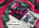 Printed Lawn With Shifoon Dupatta 3 Piece Unstitched Suit - Summer Collection - A 010