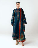 JUGNU- 3PC Unstitched Dhanak Embroidered Shirt with Printed Wool Shawl - D05