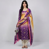 Shamoze Silk Digital Tye ‘N’ Dye 3pc Unstitched Suit - 225