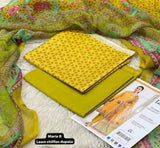 Printed Lawn With Shifoon Dupatta 3 Piece Unstitched Suit - Summer Collection - A 014