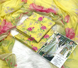 Printed Lawn With Shifoon Dupatta 3 Piece Unstitched Suit - Summer Collection - A 019