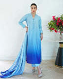Shamoze Silk Digital Tye ‘N’ Dye 3pc Unstitched Suit - 164