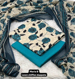 Printed Lawn With Shifoon Dupatta 3 Piece Unstitched Suit - Summer Collection - A 012