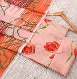 Printed Lawn With Shifoon Dupatta 3 Piece Unstitched Suit - Summer Collection - B 04