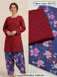 Lawn 2pc Chikenkari Embroidery With Printed Trouser - 926