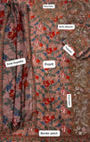 MOHAGNI : Silk Unstitched 3PC Heavy Embroidery Suit - D126