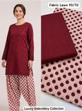 Lawn 2pc Chikenkari Embroidery With Printed Trouser - 902