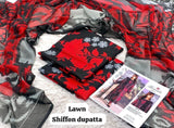 Printed Lawn With Shifoon Dupatta 3 Piece Unstitched Suit - Summer Collection - A 024