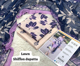 Printed Lawn With Shifoon Dupatta 3 Piece Unstitched Suit - Summer Collection - A 026