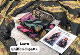 Printed Lawn With Shifoon Dupatta 3 Piece Unstitched Suit - Summer Collection - A 028