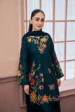 Aisling- 3PC Unstitched Dhanak Embroidered Shirt with Printed Wool Shawl - D13