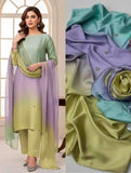 Shamoze Silk Digital Tye ‘N’ Dye 3pc Unstitched Suit - 207