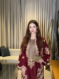 PREMIUM UNSTITCHED 2-PIECE SILK COLLECTION - AS04-Mehroon